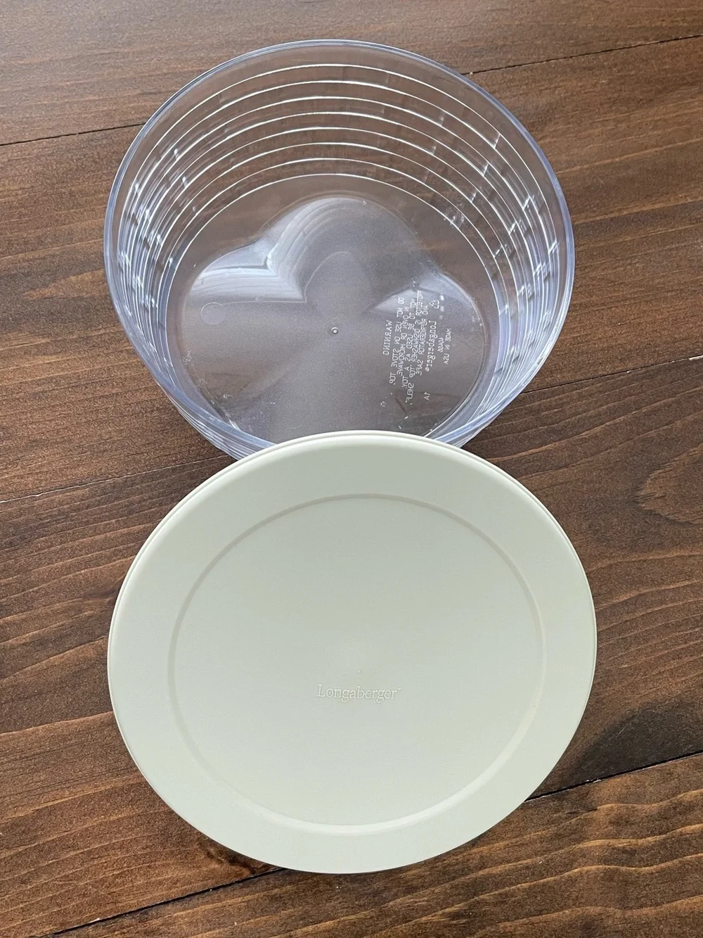 Longaberger Plastic Protector Lid and Container